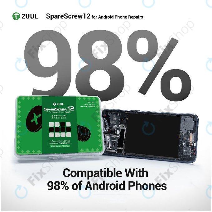Zestaw śrubek Phillips do serwisów Android, 2UUL SC12, 1200szt/opak.