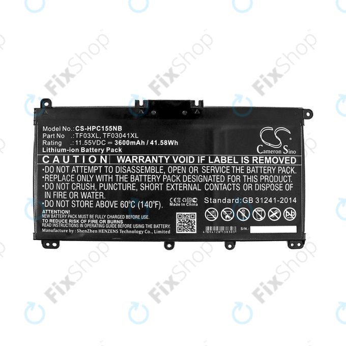 Bateria do HP Pavilion 14, 15, X360, 3600mAh, Li-Ion, 11.55V, TF03XL, HQ