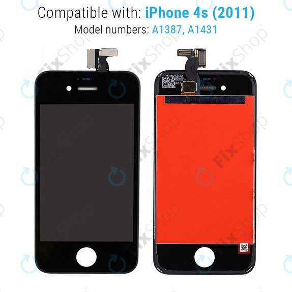 Wyświetlacz dla iPhone 4S, Black, Ekran dotykowy z ramką