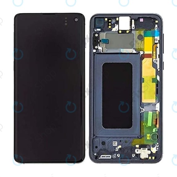 Wyświetlacz OLED do Samsung S10e G970F, Ekran dotykowy z ramką, Prism Black