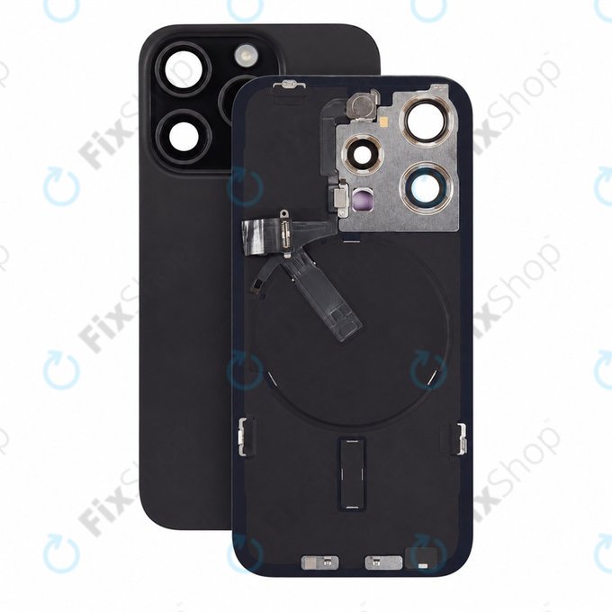Szkło tylnej obudowy do iPhone 15 Pro, Black Titanium, Pulled A
