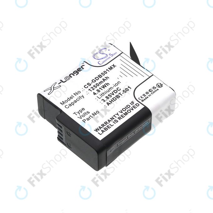 Bateria do Gopro Hero 8, Hero 6, 1250mAh, Li-Ion, 3.85V, AHDBT-501, HQ