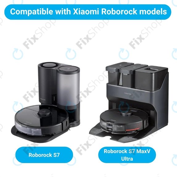 Zestaw części zamiennych do Xiaomi Roborock S7, S7 MaxV Ultra (1x Główna szczotka, 2x Filtr, 2x Szczotka boczna – czarna, 2x Ściereczka mopująca)