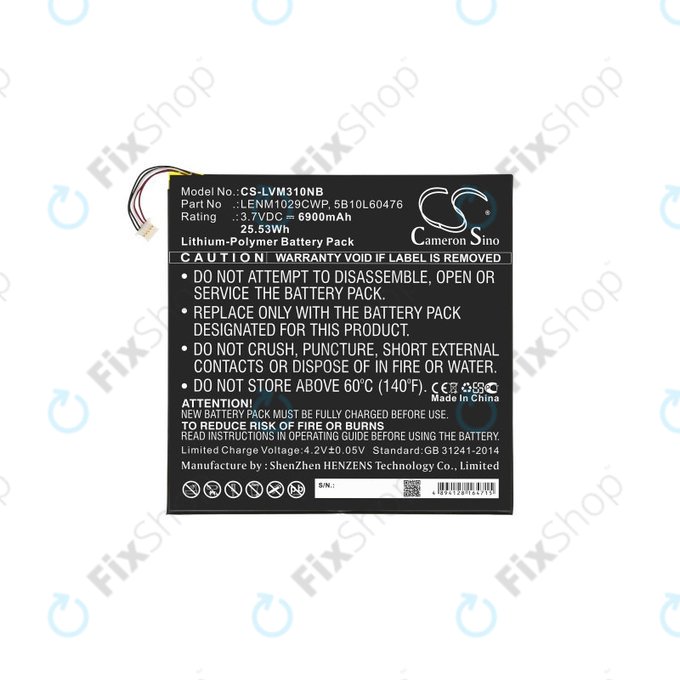 Bateria do Lenovo Miix 300, Miix 310, 6900mAh, Li-Pol, 3.7V, LENM1029CWP, HQ