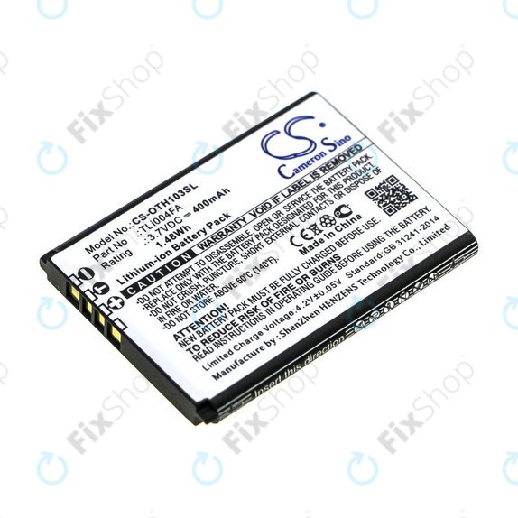 Bateria do Alcatel OneTouch 1013, 1035D, 1046D, 400mAh, Li-Ion, 3.7V, TLi004FA, HQ