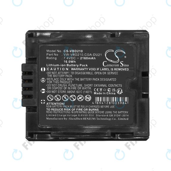 Bateria do Panasonic NV, PV, VDR, Hitachi DZ, 2160mAh, Li-Ion, 7.4V, BZ-BP14S, HQ