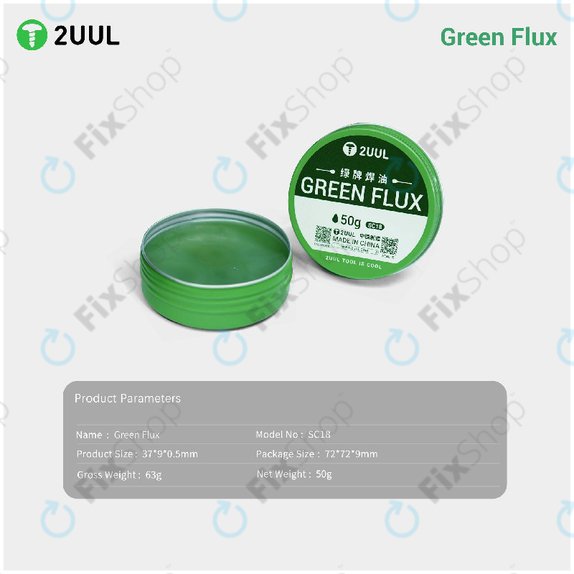 Topnik do lutowania (Flux), zielony, 2UUL SC18
