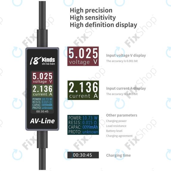 Przewód ładujący z automatycznym wykrywaniem (Lightning – USB‑C), AV-Line