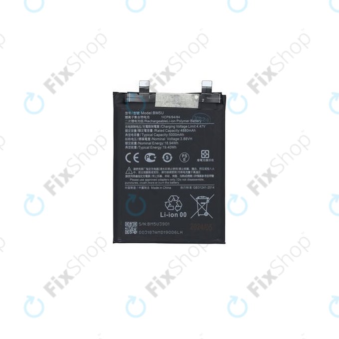 Bateria do Xiaomi Redmi Note 13 Pro+, 23090RA98C, BM5U, 5000mAh, 1330103000037B, Genuine Service Pack