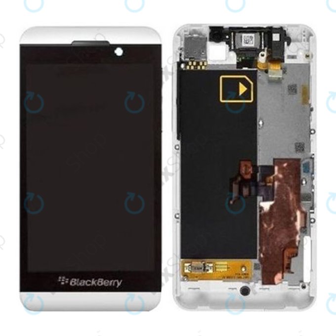 Wyświetlacz 3G do Blackberry Z10, Ekran dotykowy z ramką, Biały, White, TFT