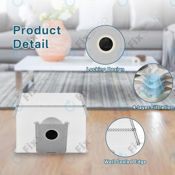Worek na kurz, 4 szt. do Ecovacs Deebot T30c, T50-series, T80-series, X8-series, X9 Pro-series