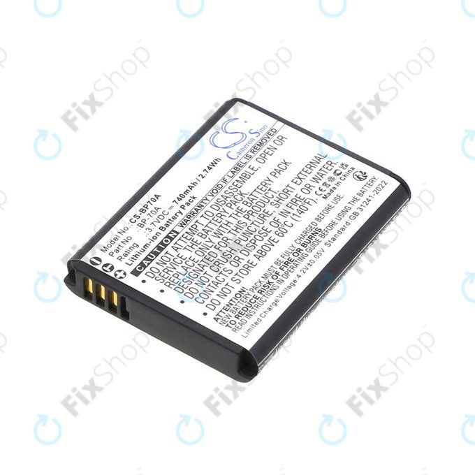 Bateria do Samsung ES, ST, 740mAh, Li-Ion, 3.7V, BP-70A, HQ