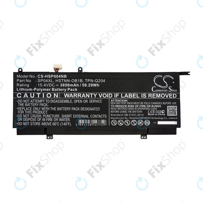 Bateria do HP Spectre X360 13, 3850mAh, Li-Pol, 15.4V, HSTNN-OB1B, HQ