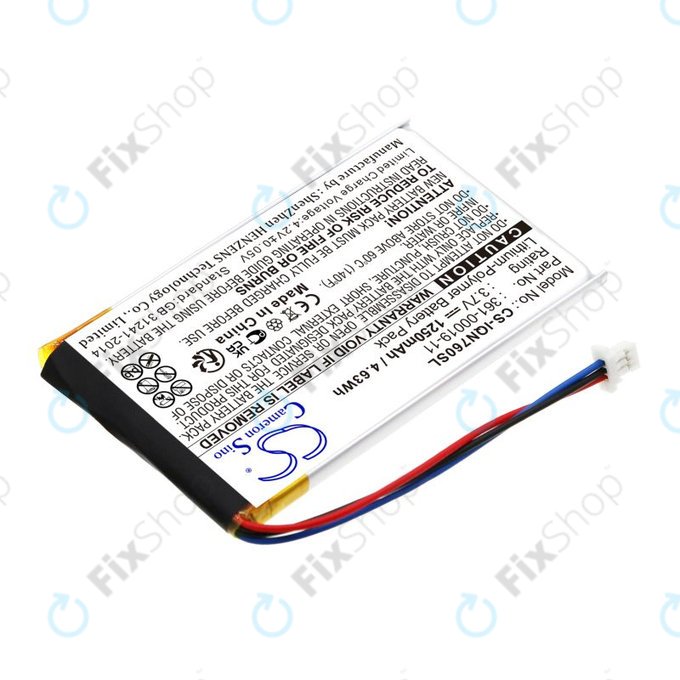 Bateria do Garmin Nüvi 700, 710, 760, 765, Nuvi 3590, 1250mAh, Li-Pol, 3.7V, 361-00019-11, HQ