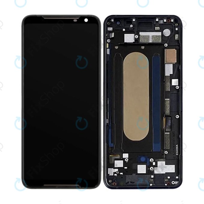 Wyświetlacz OLED do Asus ROG Phone 2 ZS660KL, Ekran dotykowy z ramką, Czarny, Black