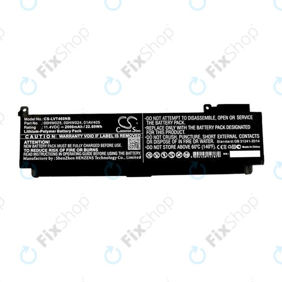 Bateria do Lenovo ThinkPad T460S, T470S, 2000mAh, Li-Pol, 11.4V, 00HW025, HQ