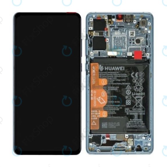 Wyświetlacz do Huawei P30, Ekran dotykowy z ramką i baterią, 02352NLP, 02354HMF, Breathing Crystal, Genuine Service Pack