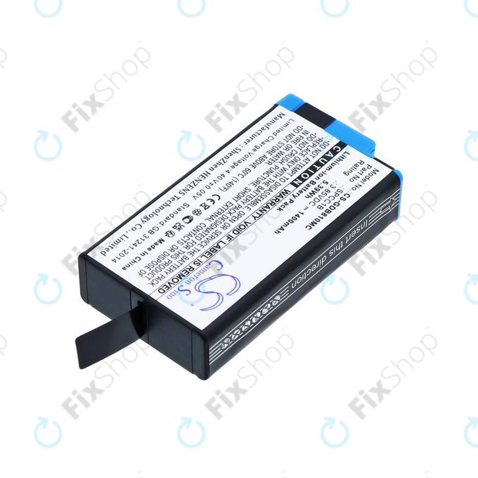 Bateria do GoPro Max, Max 360, Acbat-001, 1400mAh, Li-Ion, 3.85V, SPCC1B, HQ
