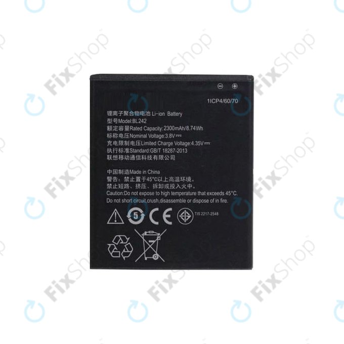 Bateria do Lenovo A6000, Vibe C A2020, BL242, 2300mAh