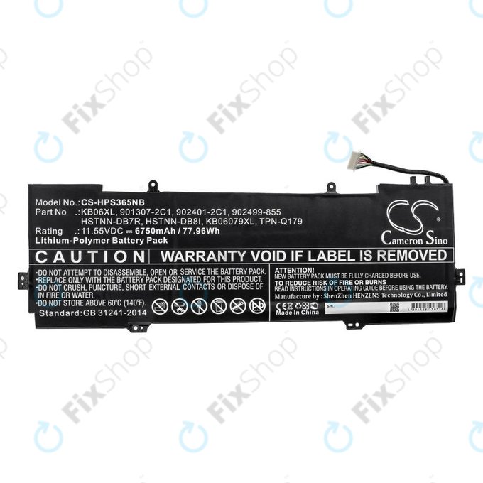Bateria do HP Spectre X360 15, 6750mAh, Li-Pol, 11.55V, KB06XL, HQ