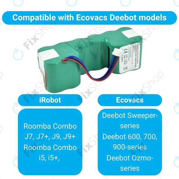 Bateria do Ecovacs Sweeper DD35, DM88, DM88, Ni-MH, 12,0V 3000mAh