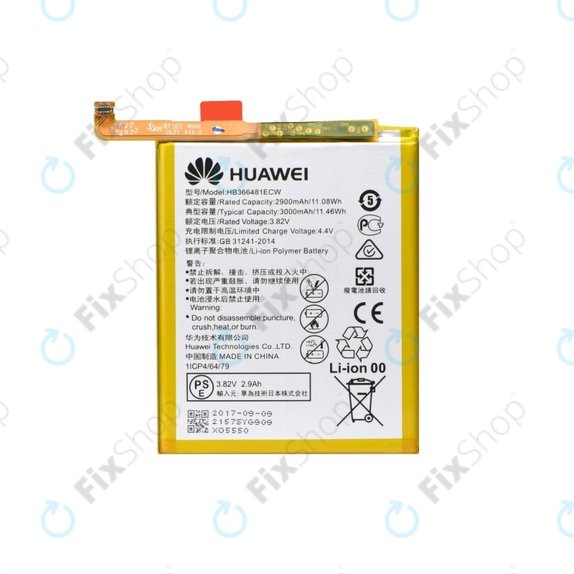 Bateria do Huawei P9, P9 Lite, P10 Lite, P20 Lite, P Smart, Y6 (2018), Y6 Prime (2018), Y7 (2018), Y7 Prime (2018), Honor 7A, 8, 9 Lite, HB366481ECW, 3000mAh, 24022157, 24022368, 24022333