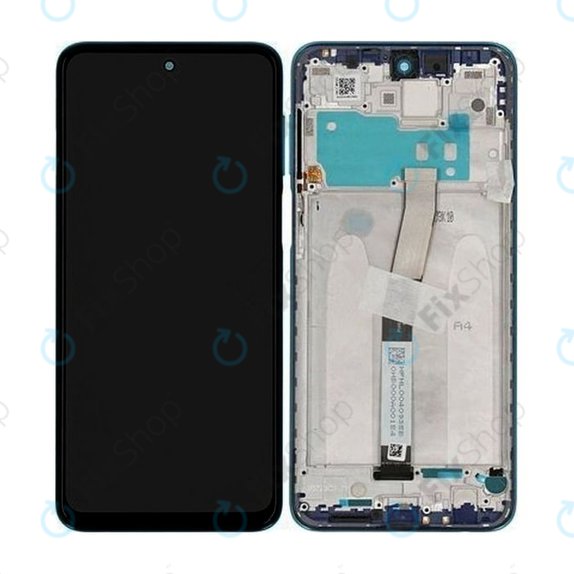 Wyświetlacz do Xiaomi Redmi Note 9 Pro, Ekran dotykowy z ramką, 560005J6B200, Aurora Blue, Genuine Service Pack