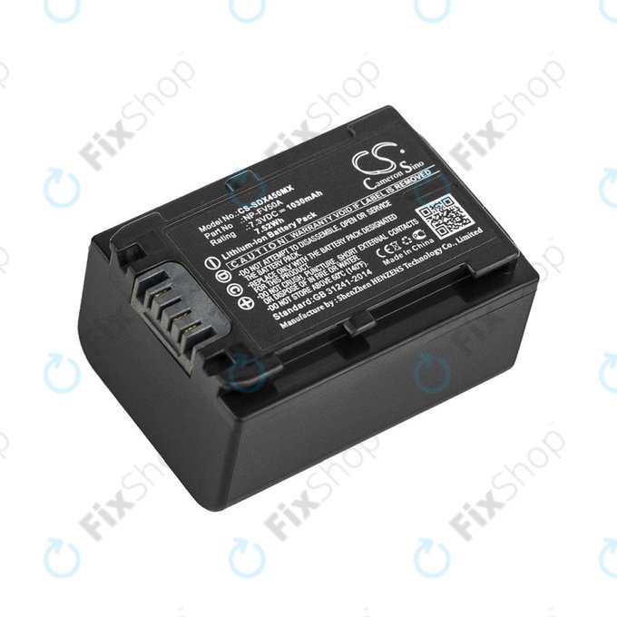 Bateria do Sony FDR-AX33, 40, 45, 53, 60, 700, P33, HDR-CX450, 625, 1030mAh, Li-Ion, 7.3V, NP-FV50A, HQ