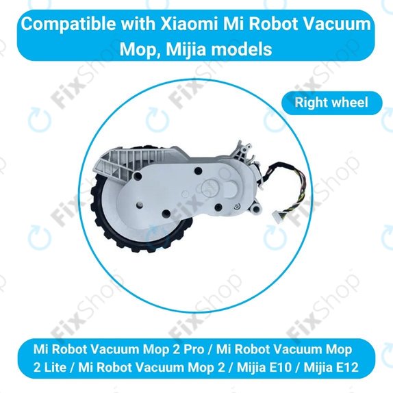Koło z silnikiem do Xiaomi Mijia E10, E12, Mi Robot Vacuum Mop 2 Lite, 2 Pro, Right, Biały, White