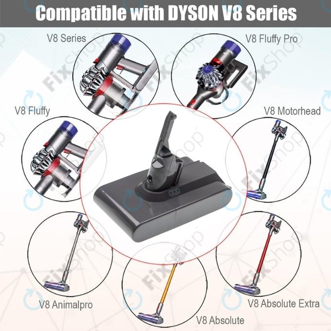 Bateria do Dyson V8, 215681, PM8-US-HFB1497A, Li-Ion, 21,6V 2000mAh