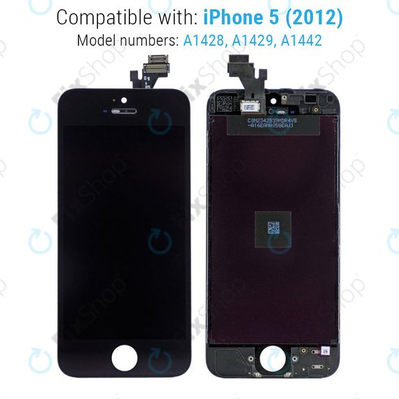 Wyświetlacz dla iPhone 5, Black, Ekran dotykowy z ramką