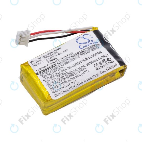 Bateria do GoPro Hero +, 800mAh, Li-Polymer, 3.7V, PR-062334, HQ