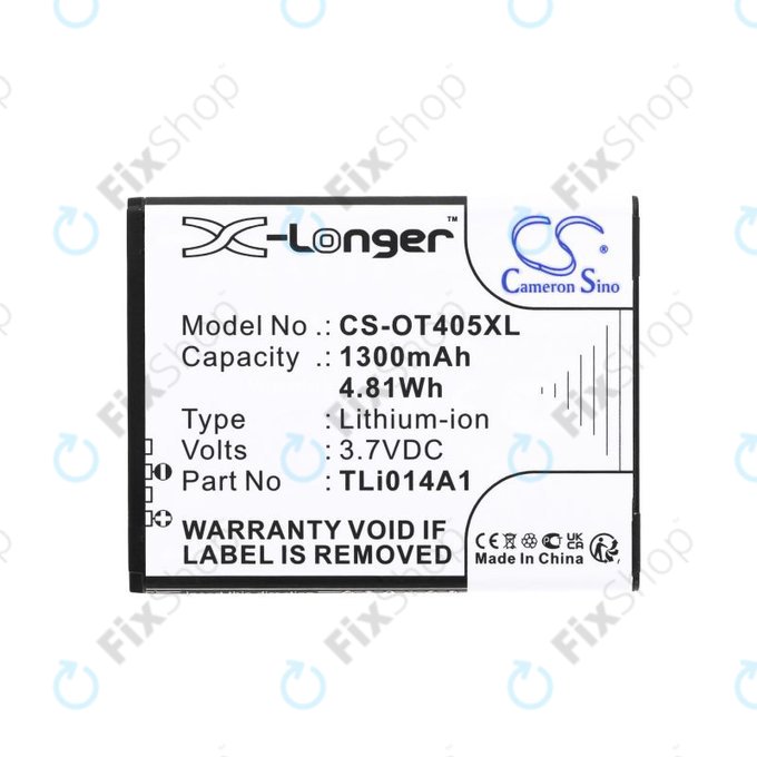 Bateria do Alcatel OneTouch Evolve, 1300mAh, Li-Ion, 3.7V, TLi014A1, HQ