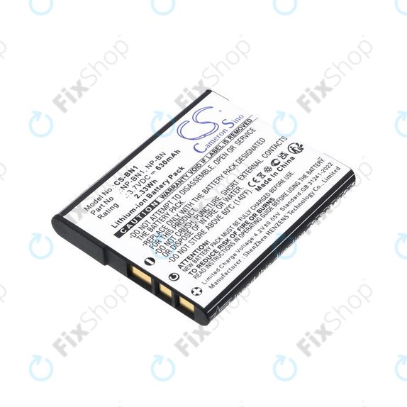 Bateria do Sony Cyber-Shot DSC-TX20, TX9, 630mAh, Li-Ion, 3.7V, NP-BN1, HQ