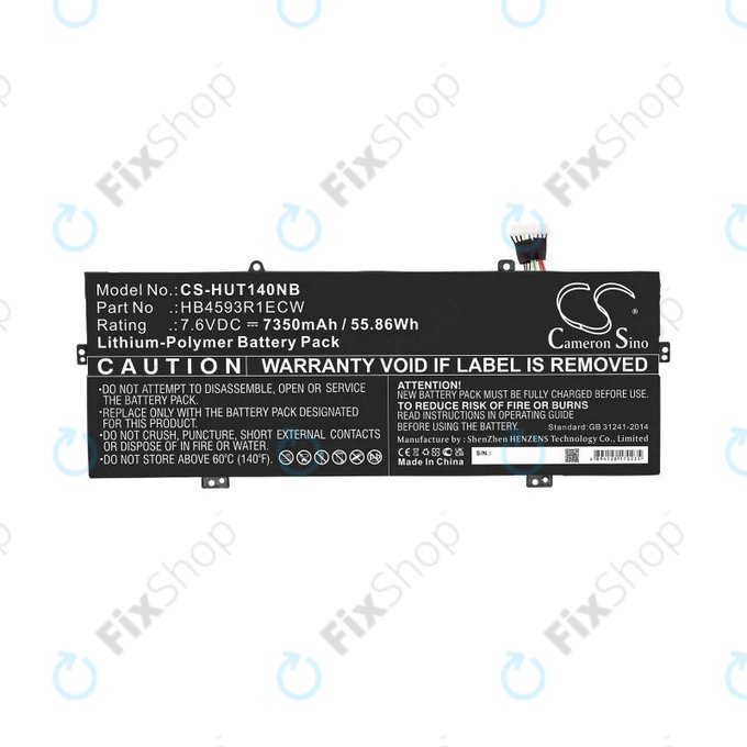 Bateria do Huawei MateBook X Pro, HB4593R1ECW, 7350mAh, HQ