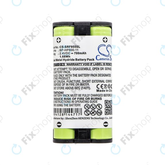 Bateria do Sony MDR RF995, MDR RF400, 700mAh, Ni-MH, 2.4V, BP-HP800-11, HQ