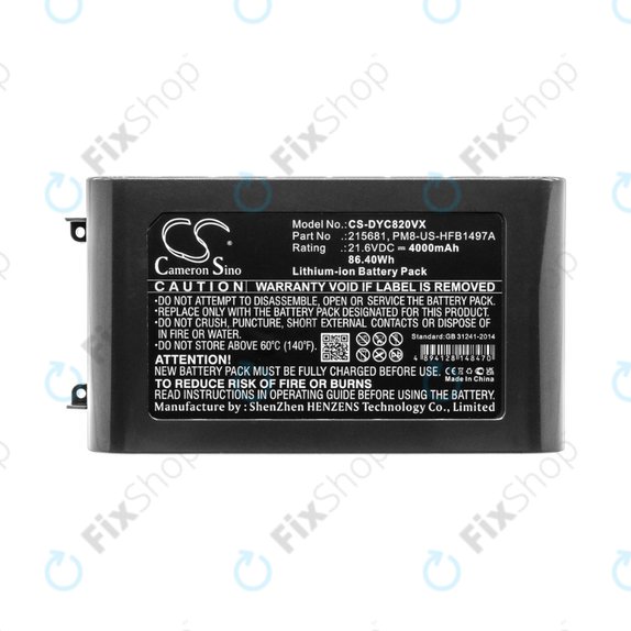 Bateria do Dyson V8, 215681, PM8-US-HFB1497A, Li-Ion, 21,6V 4000mAh, HQ