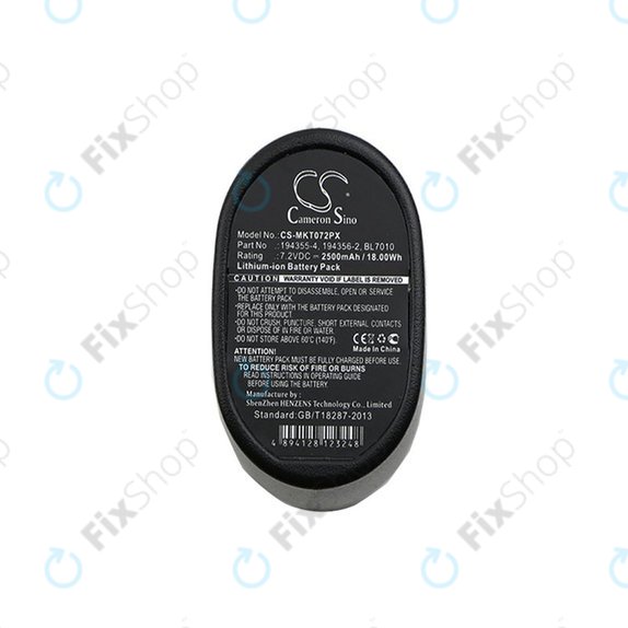 Bateria do Makita CL070, CL072, DF010, TD020, TD021, TD022, 2500mAh, Li-Ion, 7.2V, 194355-4, HQ