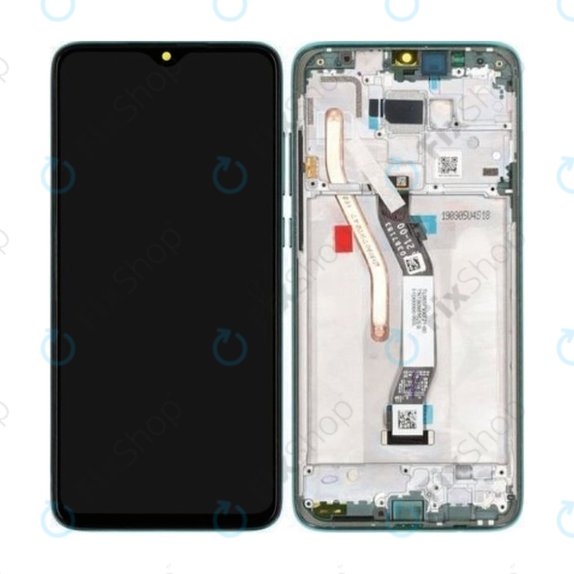 Wyświetlacz do Xiaomi Redmi Note 8 Pro, Ekran dotykowy z ramką, 56000400G700, 56000C00G700, Forest Green, Genuine Service Pack