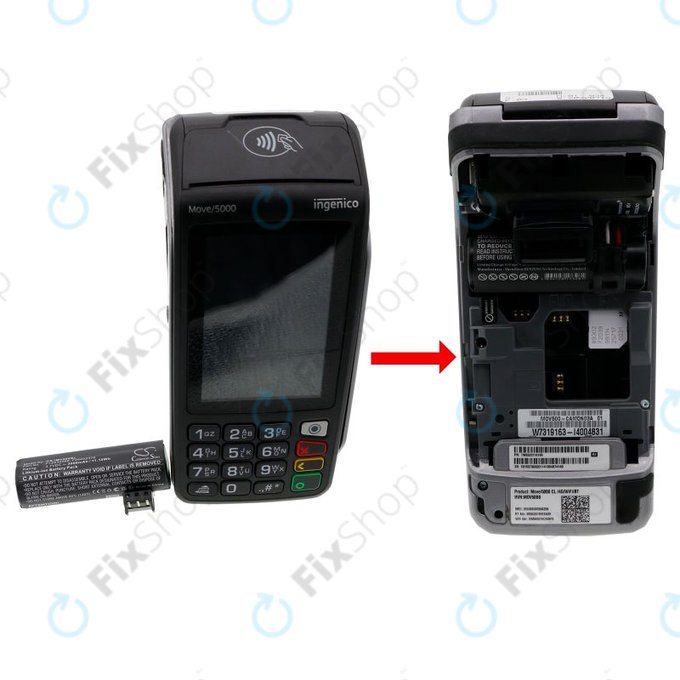 Bateria do Ingenico Move 5000, 3000mAh, Li-Ion, 3.7V, F26402376, HQ