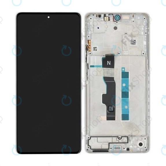 Wyświetlacz do Xiaomi Redmi Note 13 5G 2312DRAABC, Ekran dotykowy z ramką, Arctic White, 5600040N1700, Genuine Service Pack
