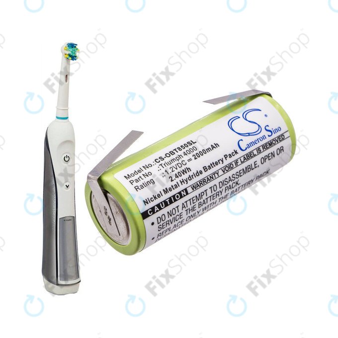 Bateria do Oral-B Triumph 4000, 2000mAh, Ni-MH, 1.2V, 3761, HQ
