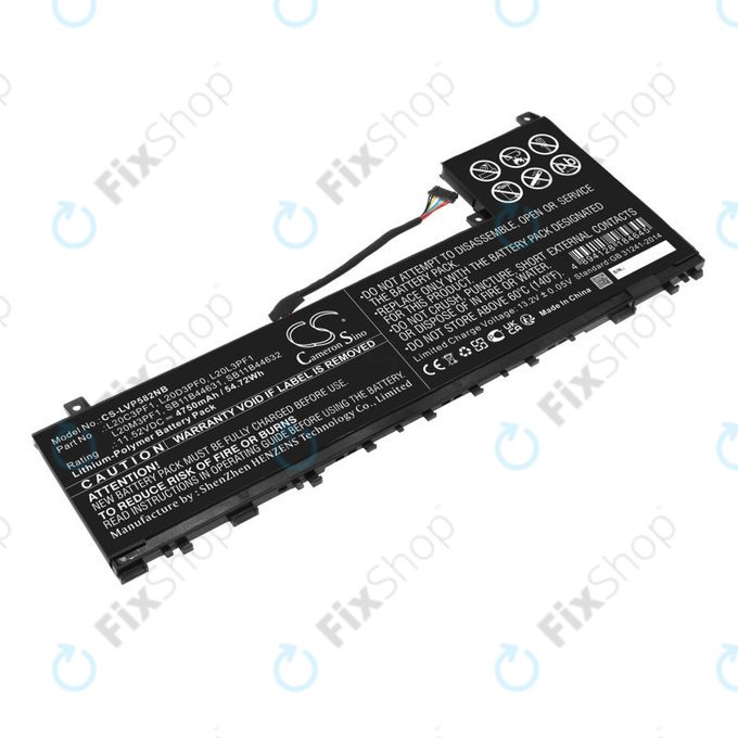 Bateria do Lenovo IdeaPad 5 Pro 14ITL6, 4750mAh, Li-Pol, 11.52V, L20C3PF1, HQ
