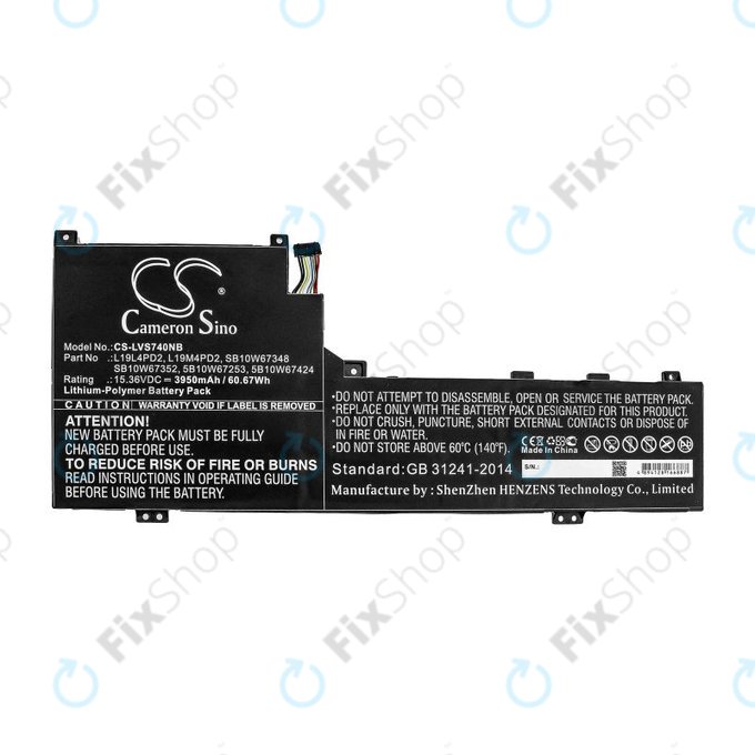 Bateria do Lenovo Yoga S740 14, IdeaPad S740-14IIL, 3950mAh, Li-Pol, 15.36V, L19L4PD2, HQ