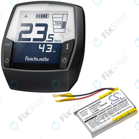 Bateria do Bosch Bdu3xx, Bosch Intuvia Display, 250mAh, Li-Pol, 3.7V, 502030, HQ