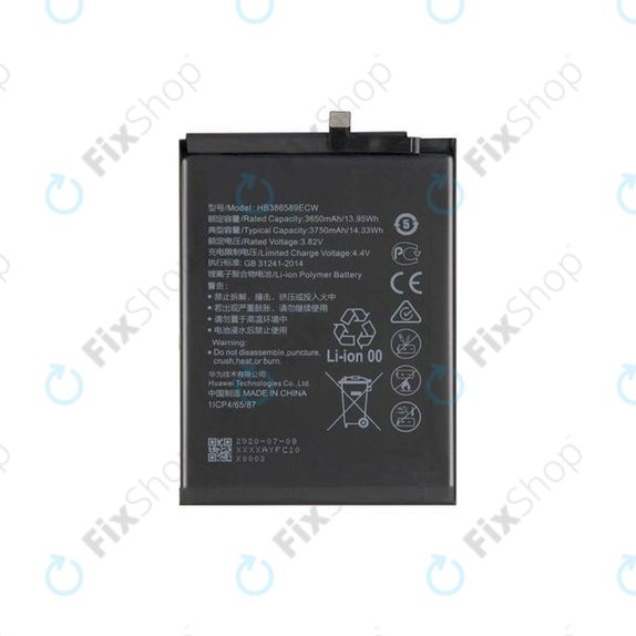 Bateria do Huawei Honor Play, Mate 20 Lite, Nova 3, Nova 5T, P10 Plus, View 10, HB386589ECW, 3750mAh