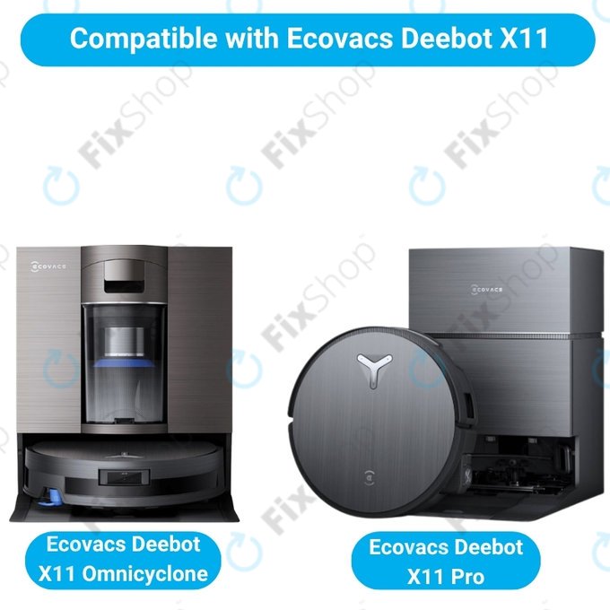 Zestaw części zamiennych do Ecovacs Deebot X11 Pro, X11 (1x Główna szczotka, 2x Filtr, 2x Szczotka boczna, 2x Ściereczka mopująca, 2x Worek na kurz)