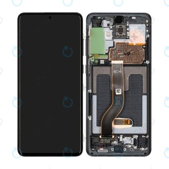 Wyświetlacz OLED do Samsung S20 Plus G985F, Ekran dotykowy z ramką, Cosmic Black