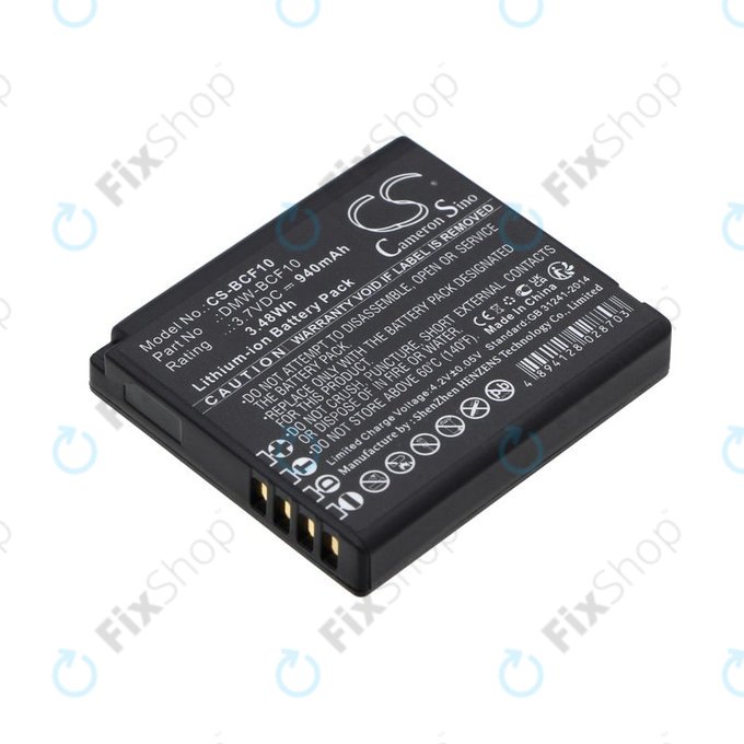 Bateria do Panasonic Lumix DMW-BCF10, 940mAh, Li-Ion, 3.7V, DMW-BCF10, HQ