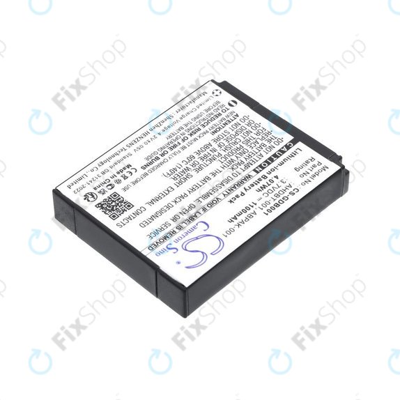 Bateria do GoPro HD Hero, Hero2, 1100mAh, Li-Ion, 3.7V, AHDBT-001, HQ